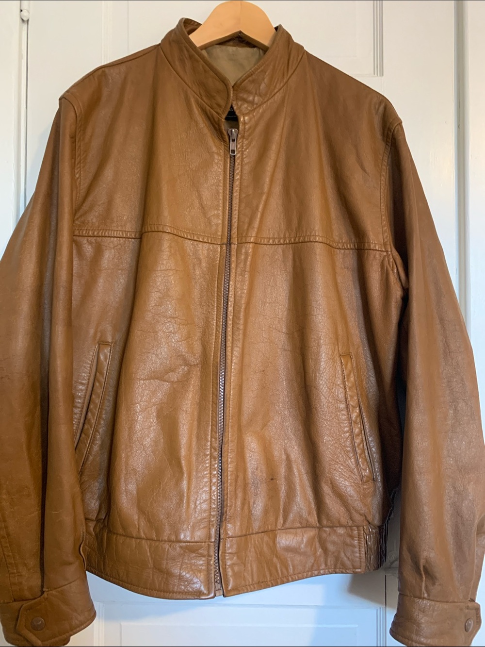 Sears VTG| Warm Brown Leather Bomber Jacket Unisex